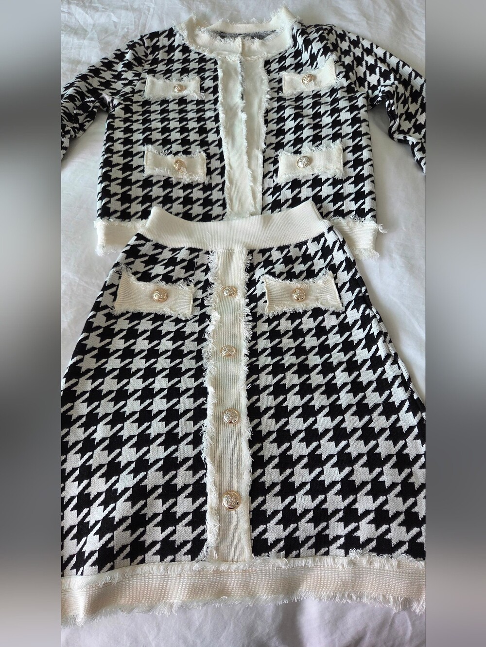 LOVE X LABELS Houndstooth Blazer Mini Skirt Set NWT M